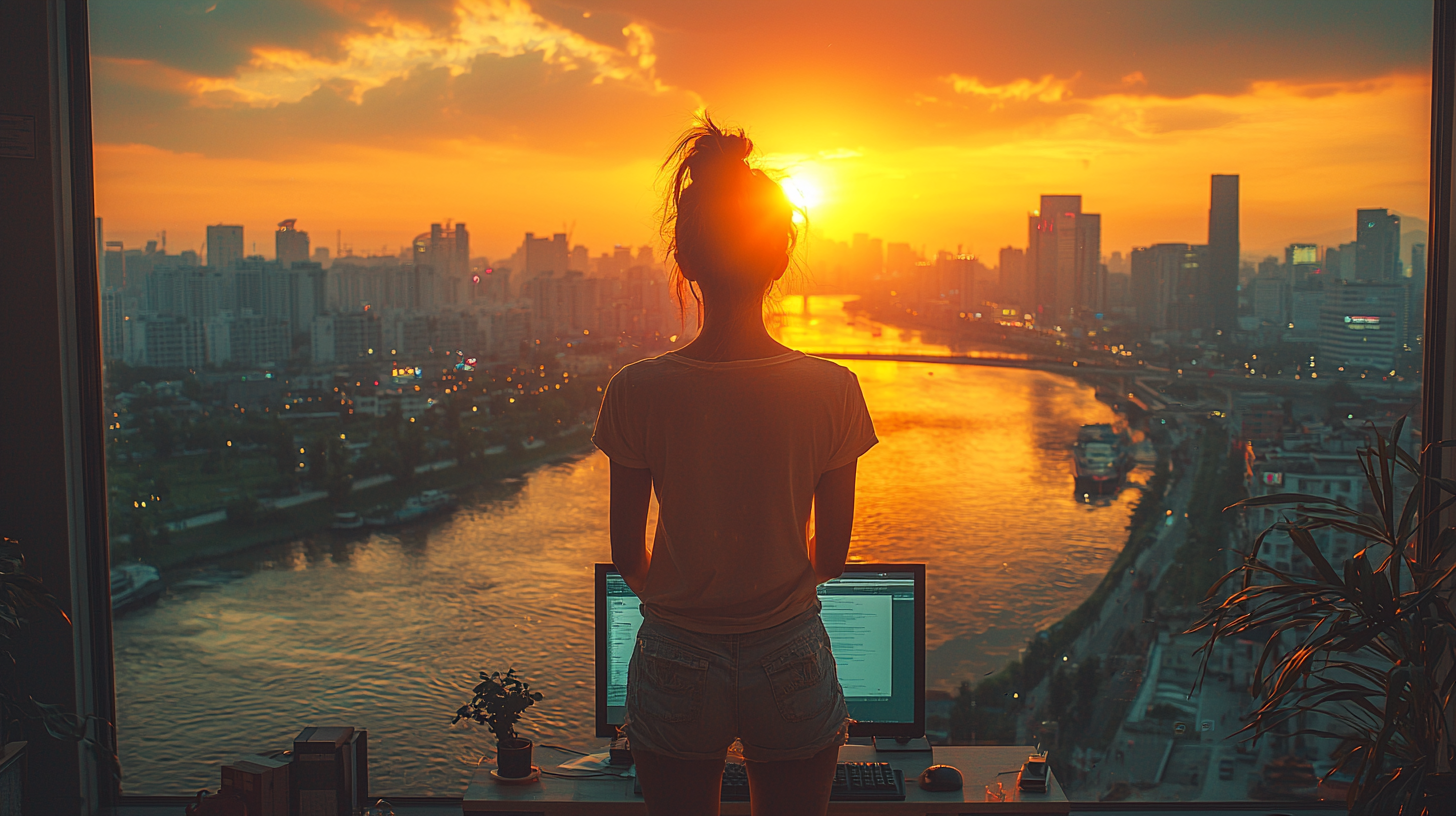 Korean Woman Working