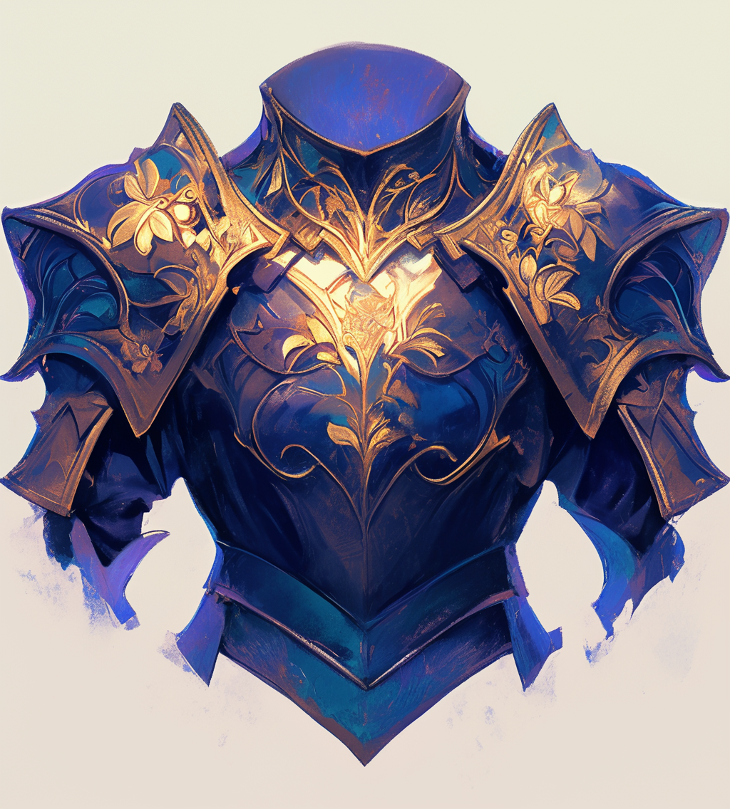 Golden and Blue Armor for Dungeons & Dragons Character.