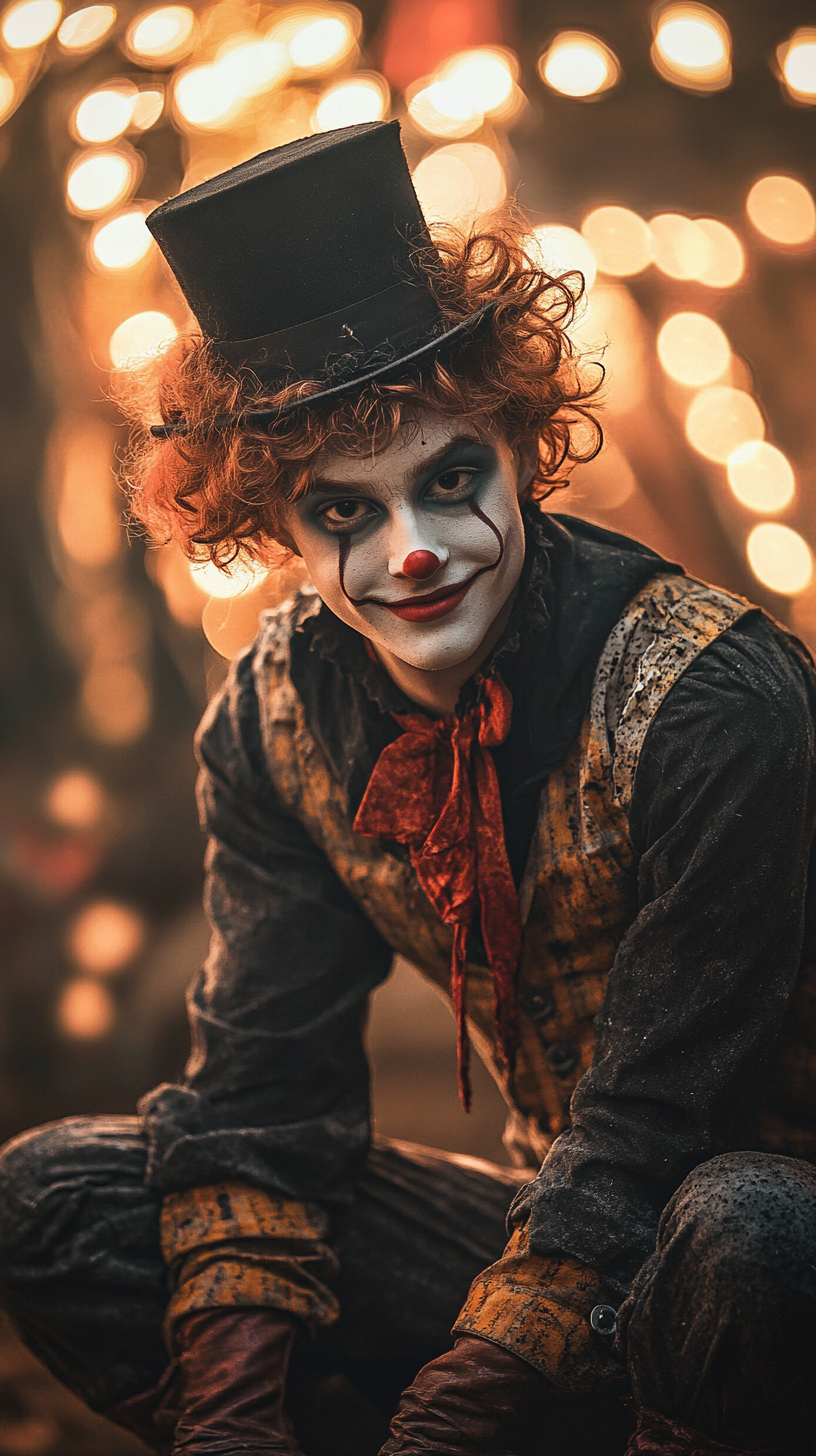 Gothic Circus Clown: Mysterious and Eerie Atmosphere