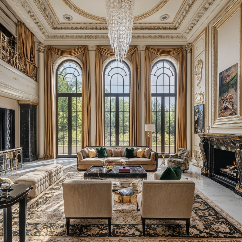 Grand, Luxurious Living Room in a Mansion