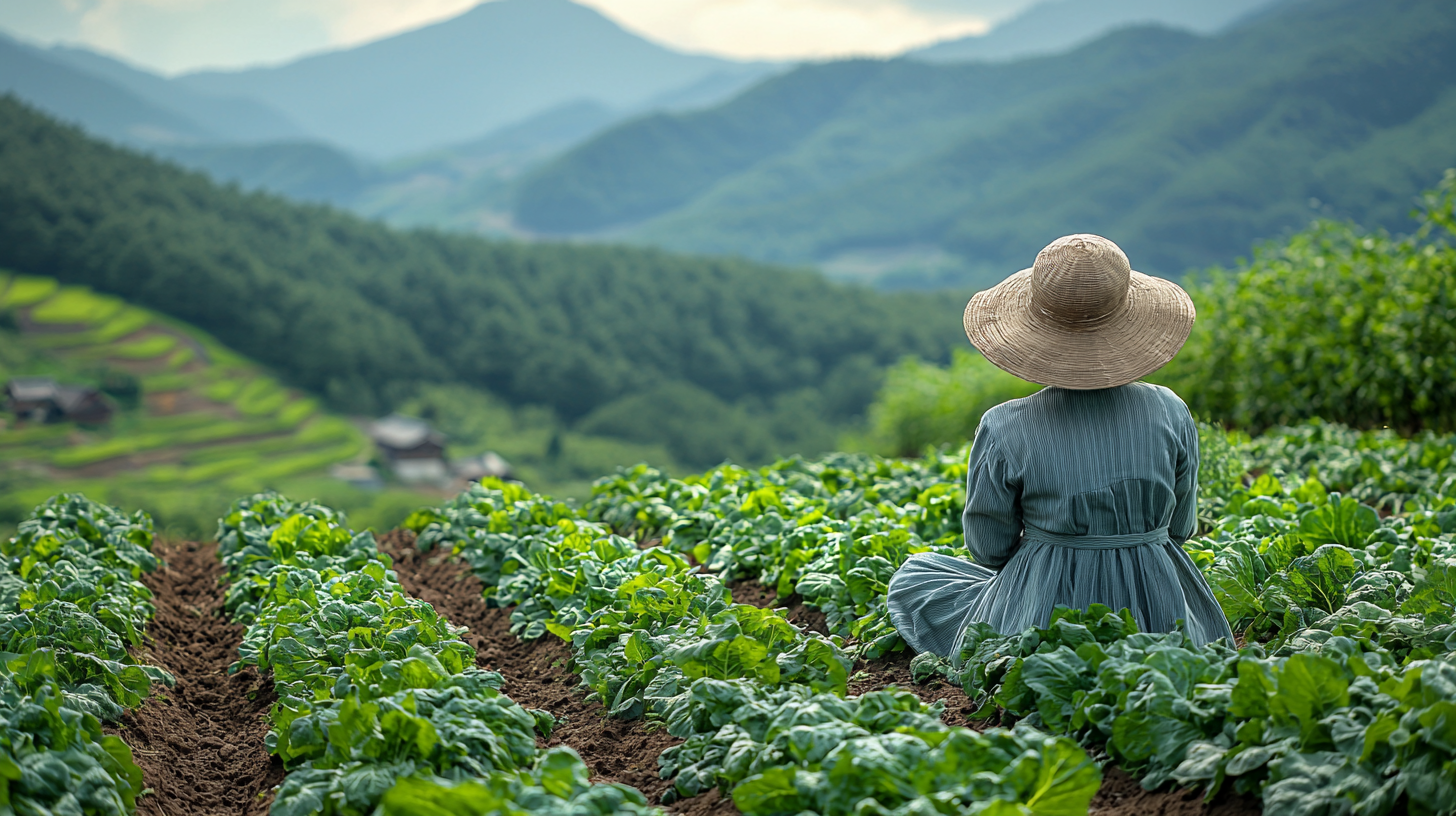 Grandmother Growing Vegetables in Gangwon-do, Korea Photo