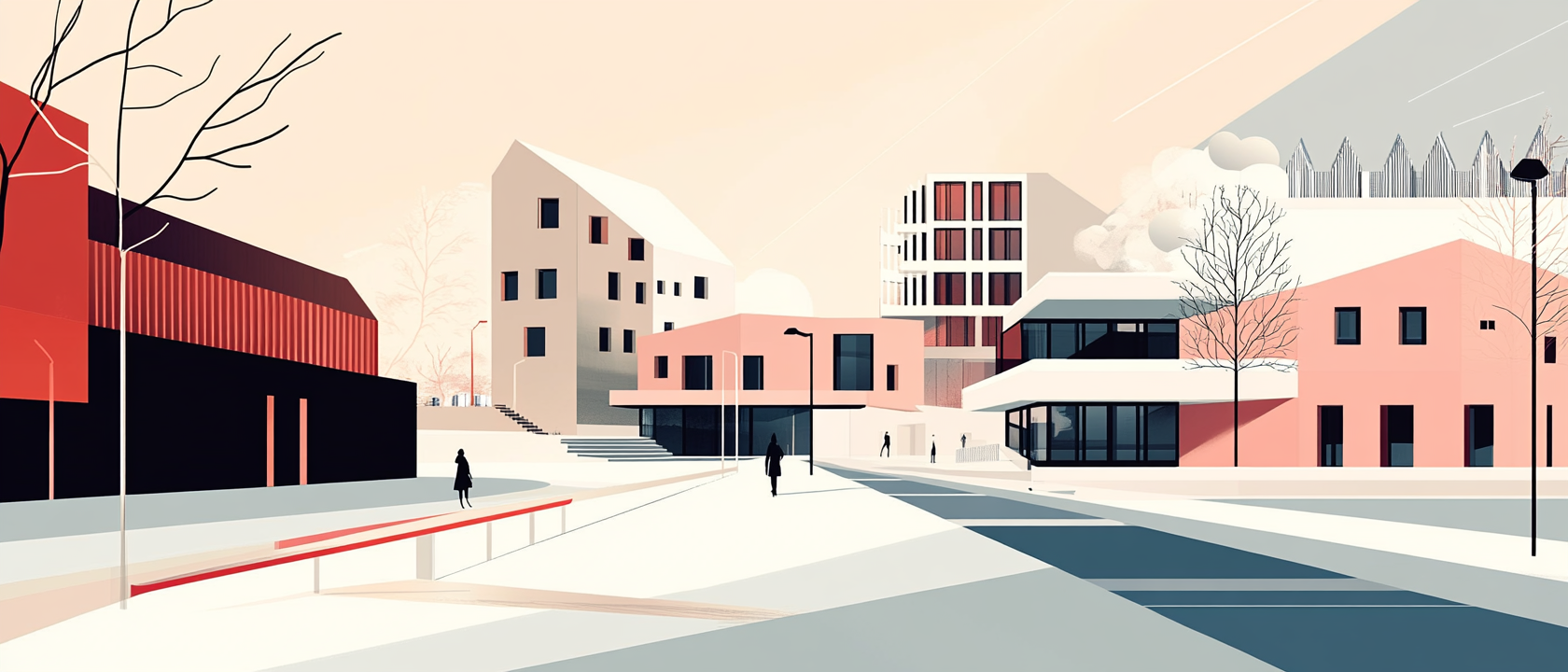 Graphic timeline for Nordic architecture with three eras.