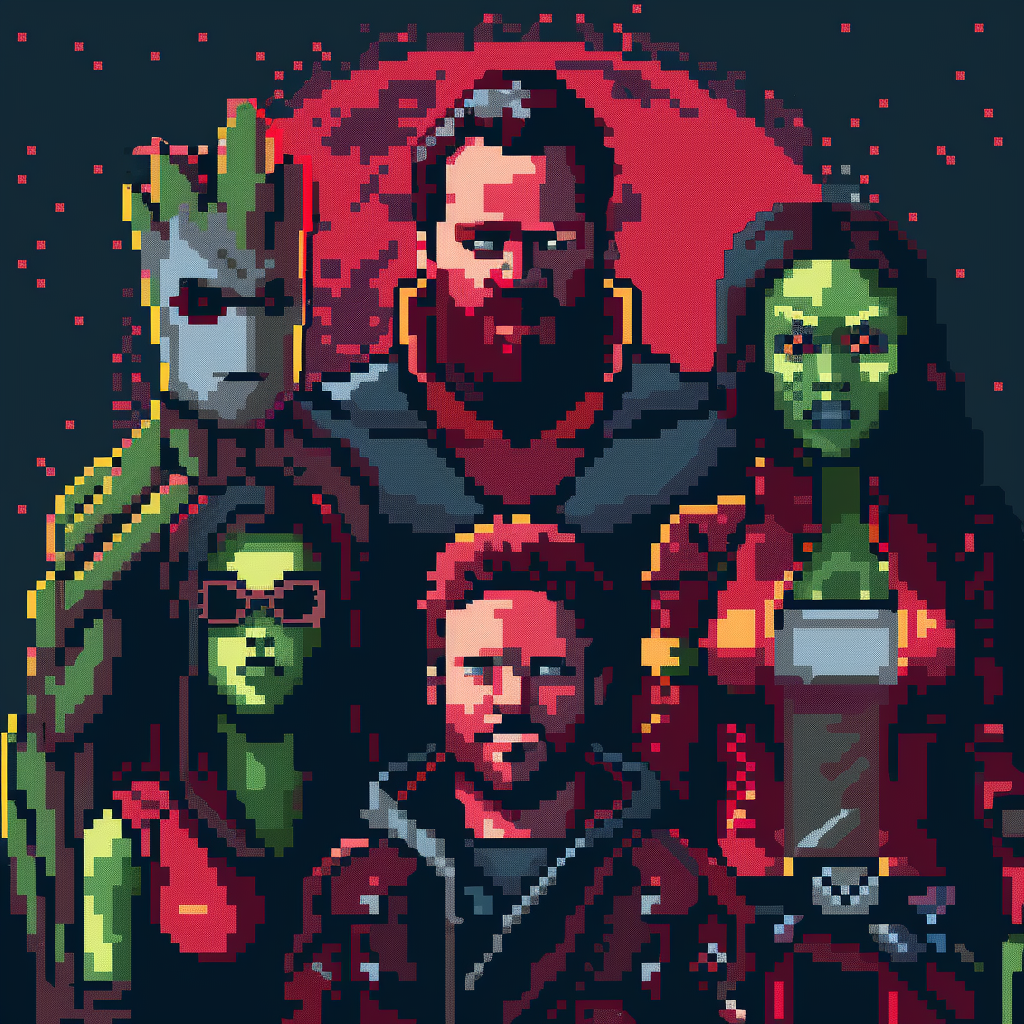 Guardians of the Galaxy Pixel Art Characters Portrait