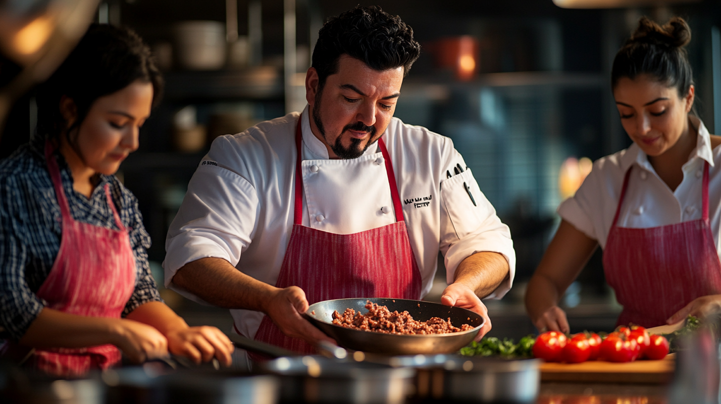 Guy Fieri Cooking Show with Team in Kitchen