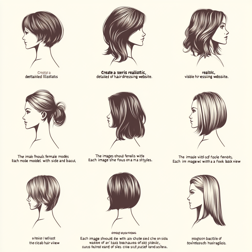 Hair Lengths Illustrated on Female Models: Short to Extra-Long