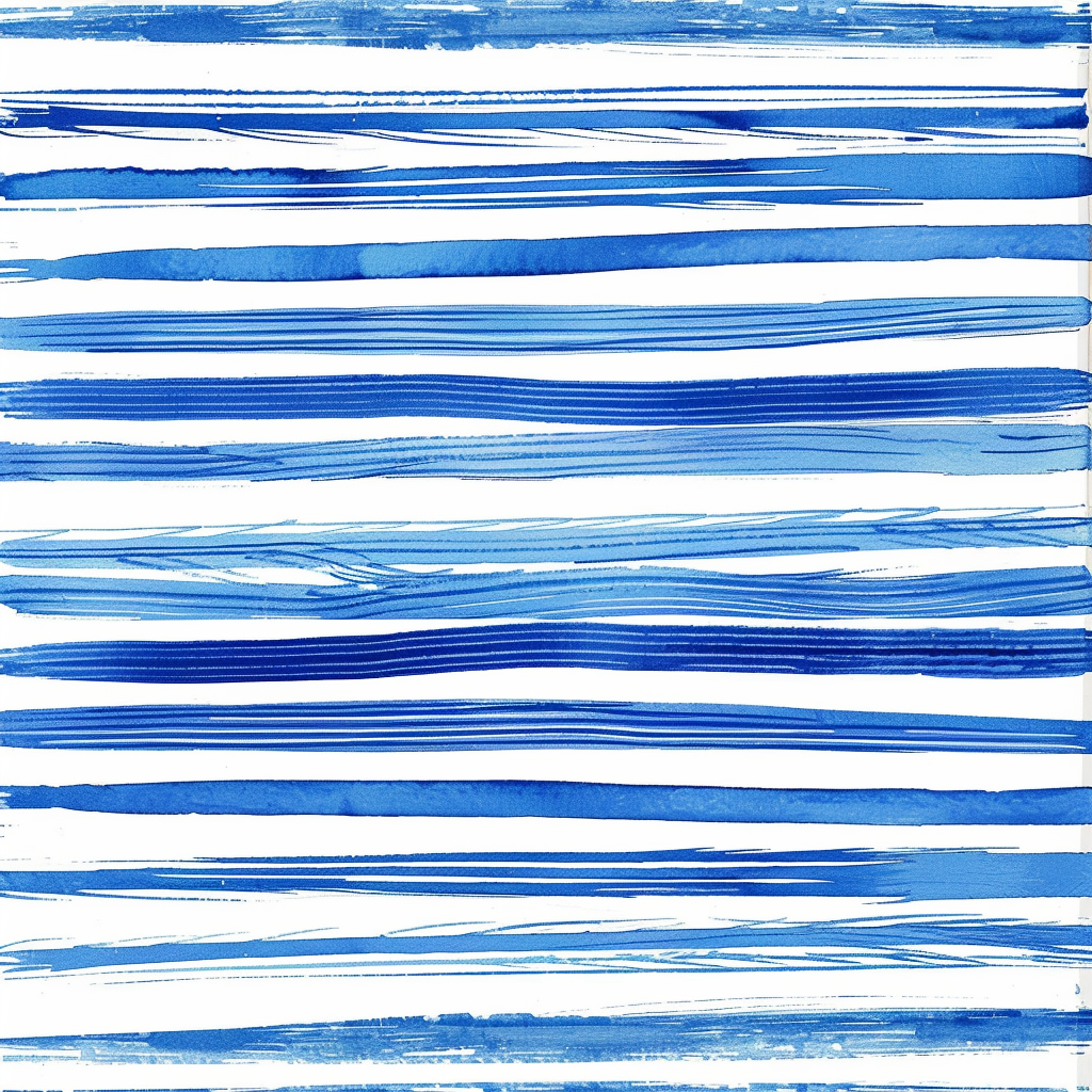 Hand-drawn blue & white stripes with colored pencils.