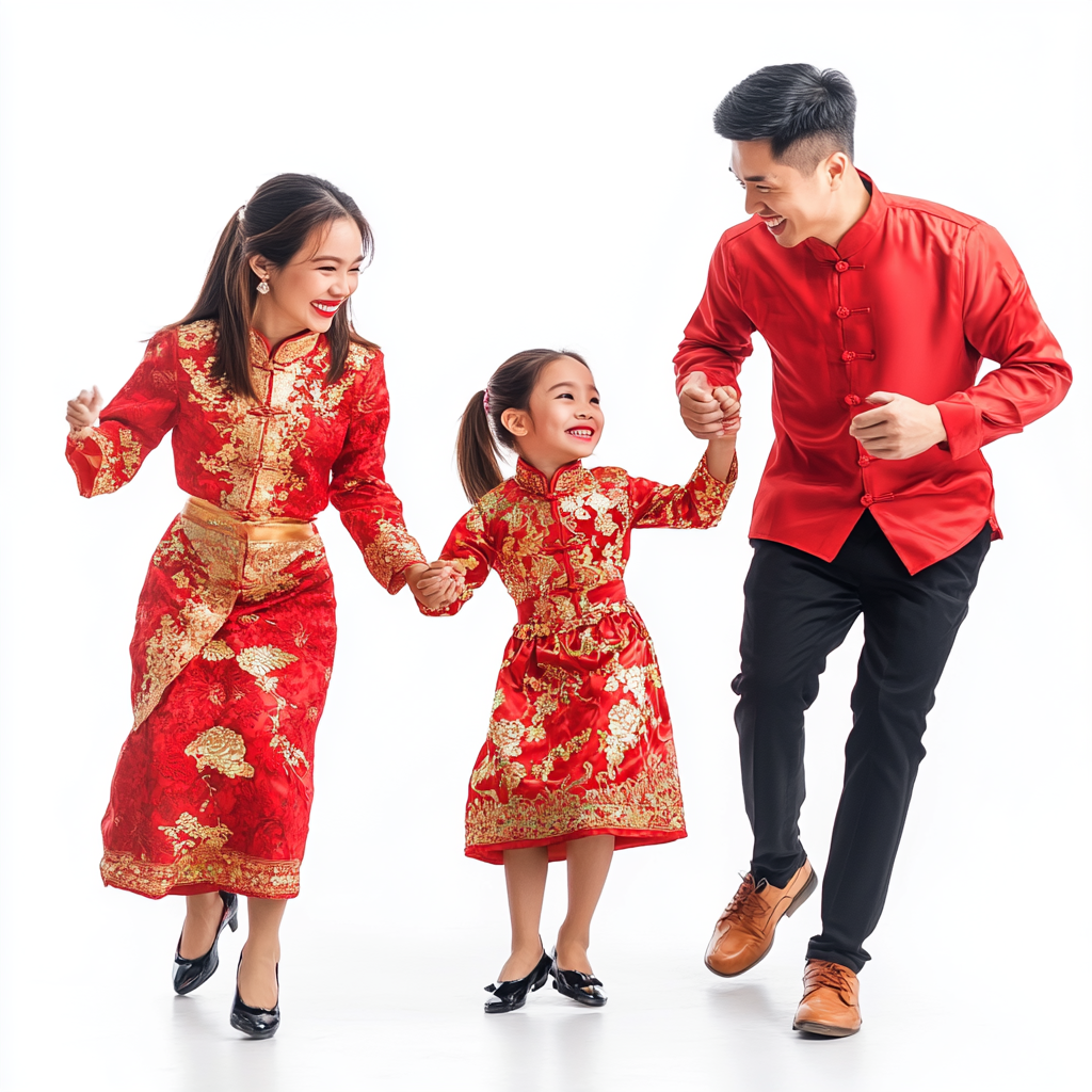 Happy Chinese Filipino family celebrating Chinese New Year together.