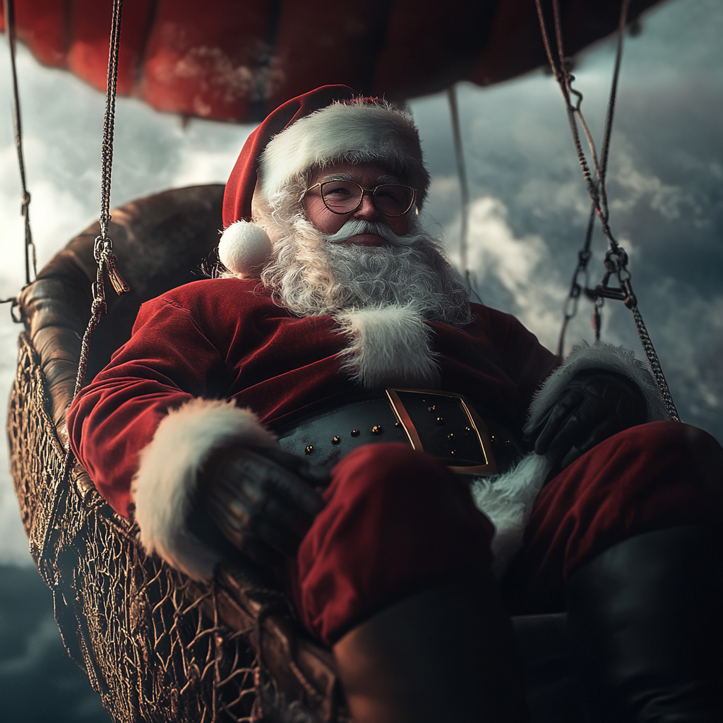 Happy Santa Claus in Surreal Cinematic Lighting 