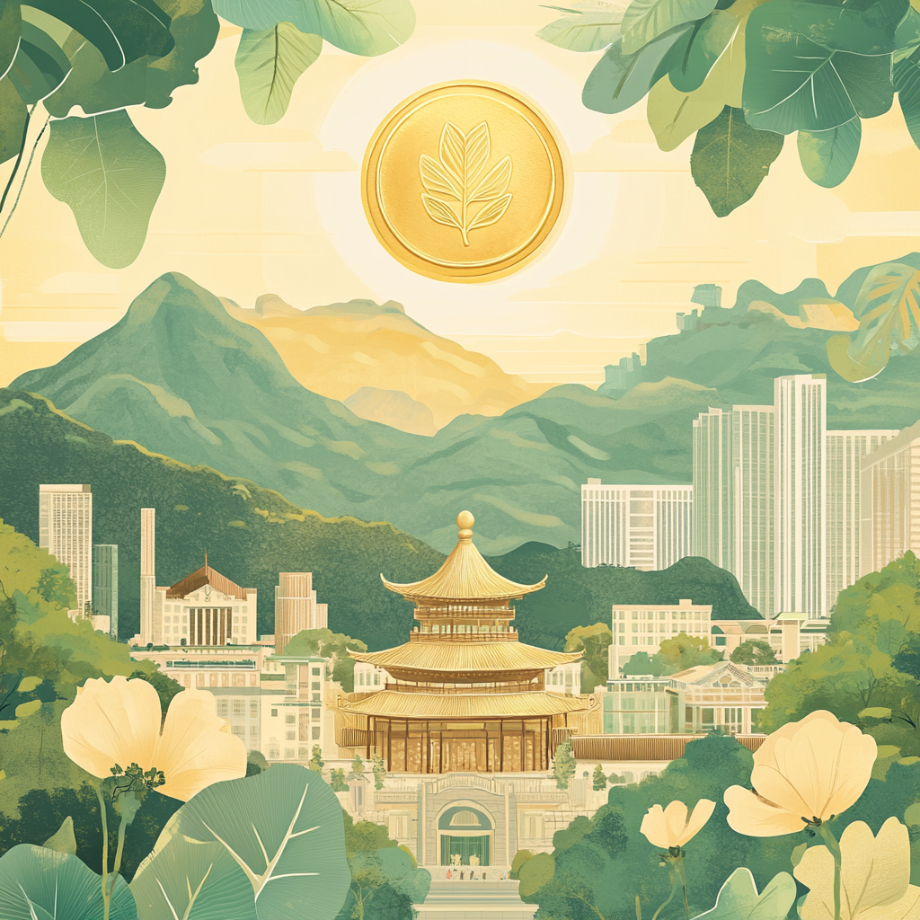 Harmonious Gold Coin Growth Poster