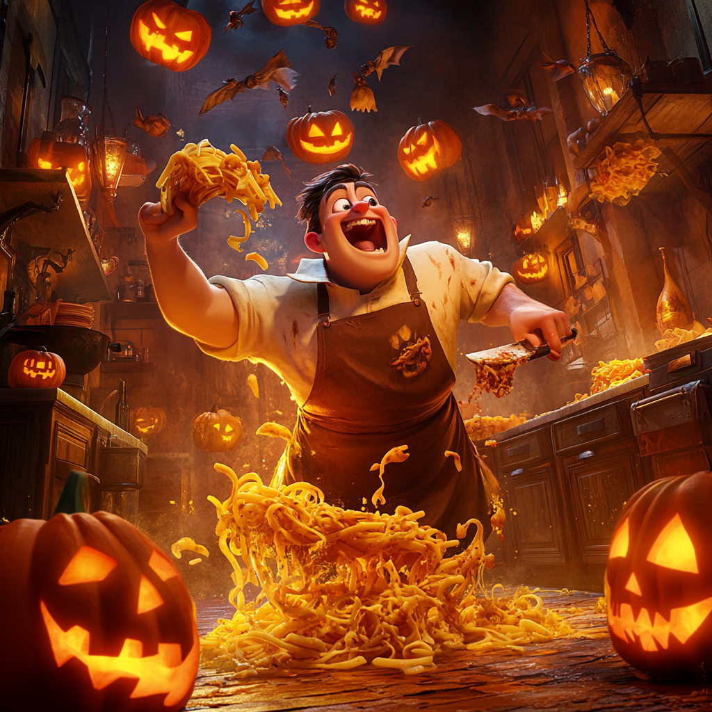 Haunted Kitchen Madness: Italian Chef's Spooky Pasta Adventure