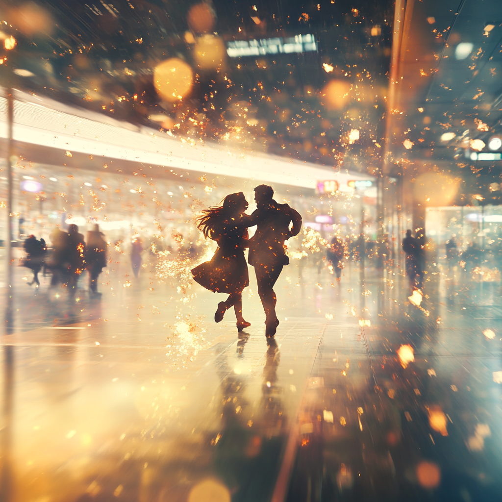 Heartwarming reunion scene at airport or home, joyful emotions.