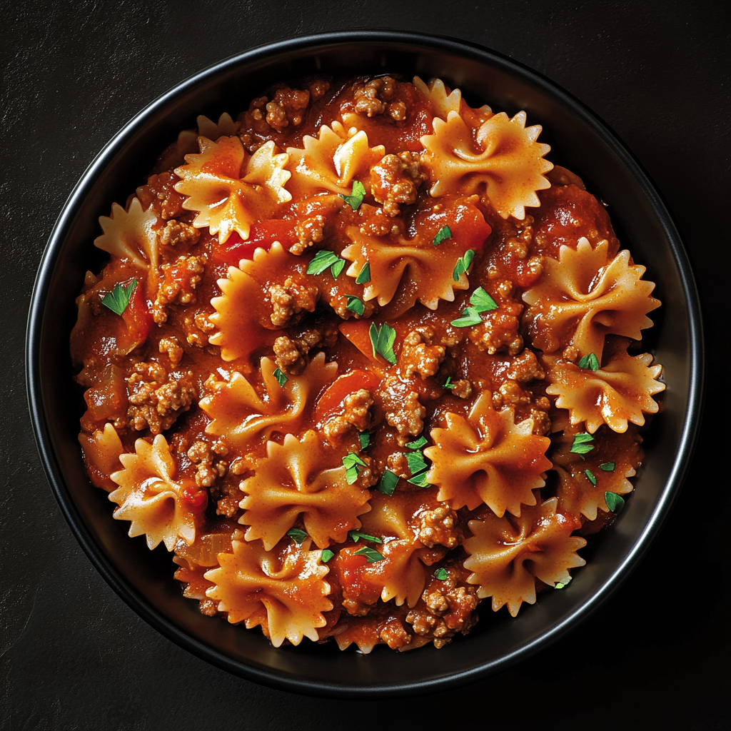 Hearty Bowtie Pasta Dish with Ground Beef