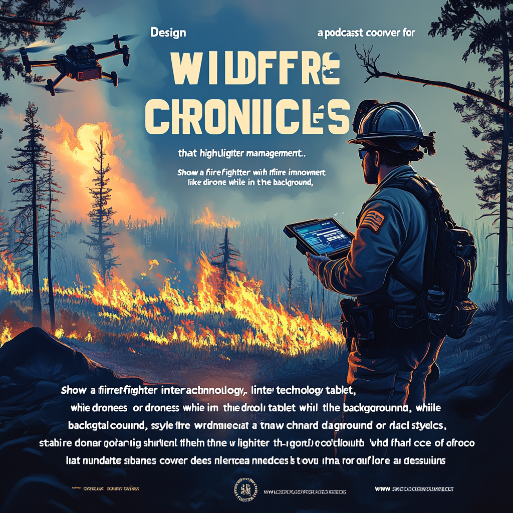 Heroic Firefighter Embracing Technology in Wildfire Management