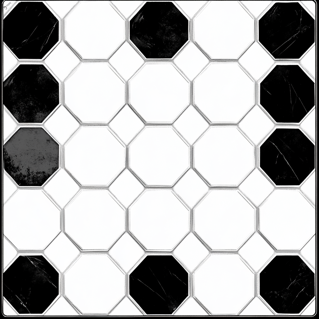 Hexagonal Board Game Design: Black Borders, White Background