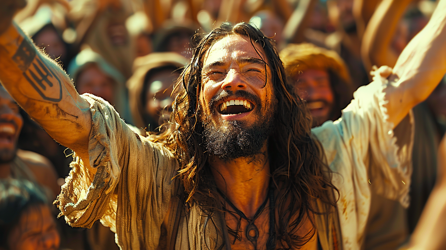 High Quality Photorealistic Biblical Celebration Image Israelite Jesus