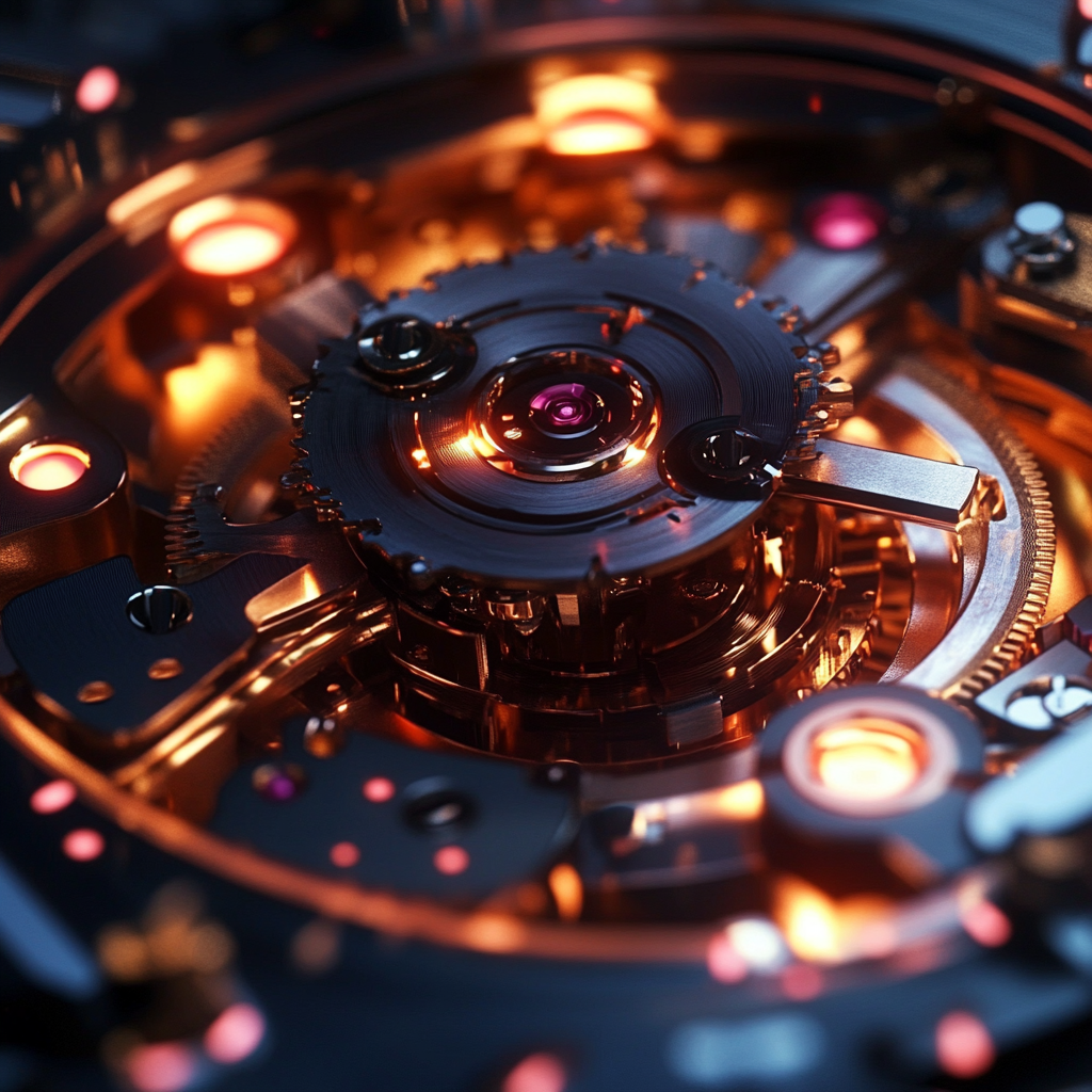 High Tech Watch with Illuminated Internal Parts