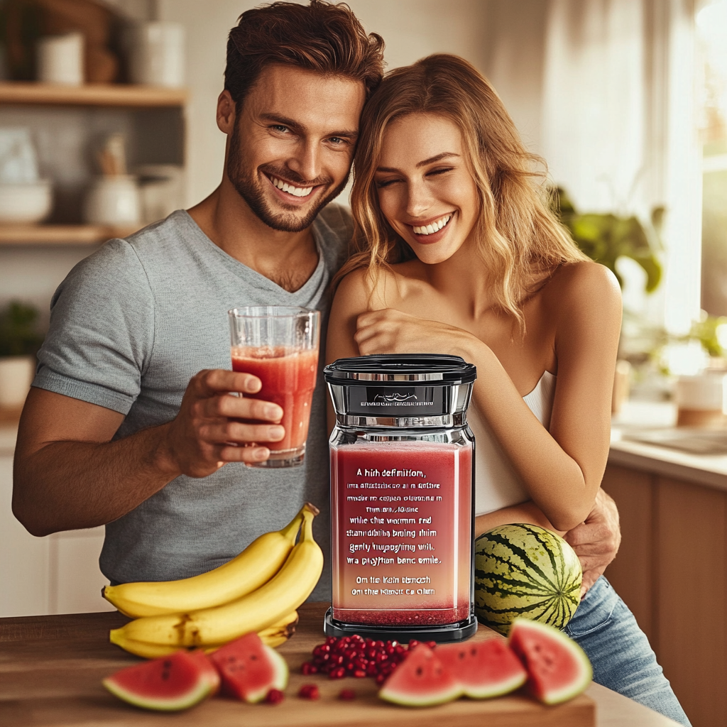 High-quality image of attractive couple in modern kitchen.