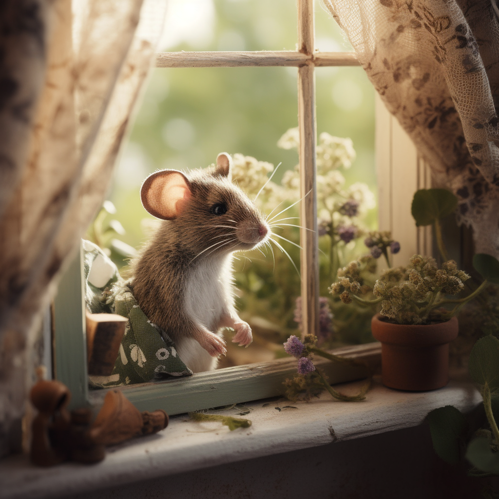 High-quality image of sweet-faced mouse looking happy.