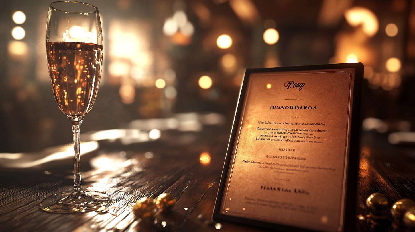 High quality photo of menu card on table.