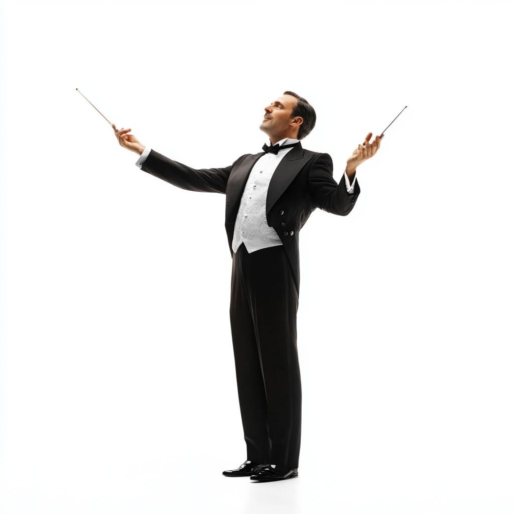 High quality realistic image of orchestra conductor.