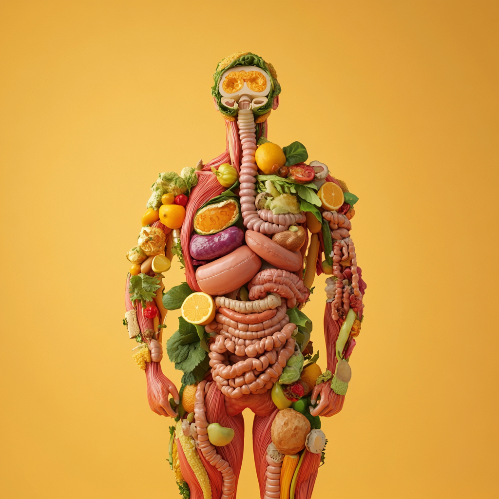 High-quality wide shot of human digestive system.