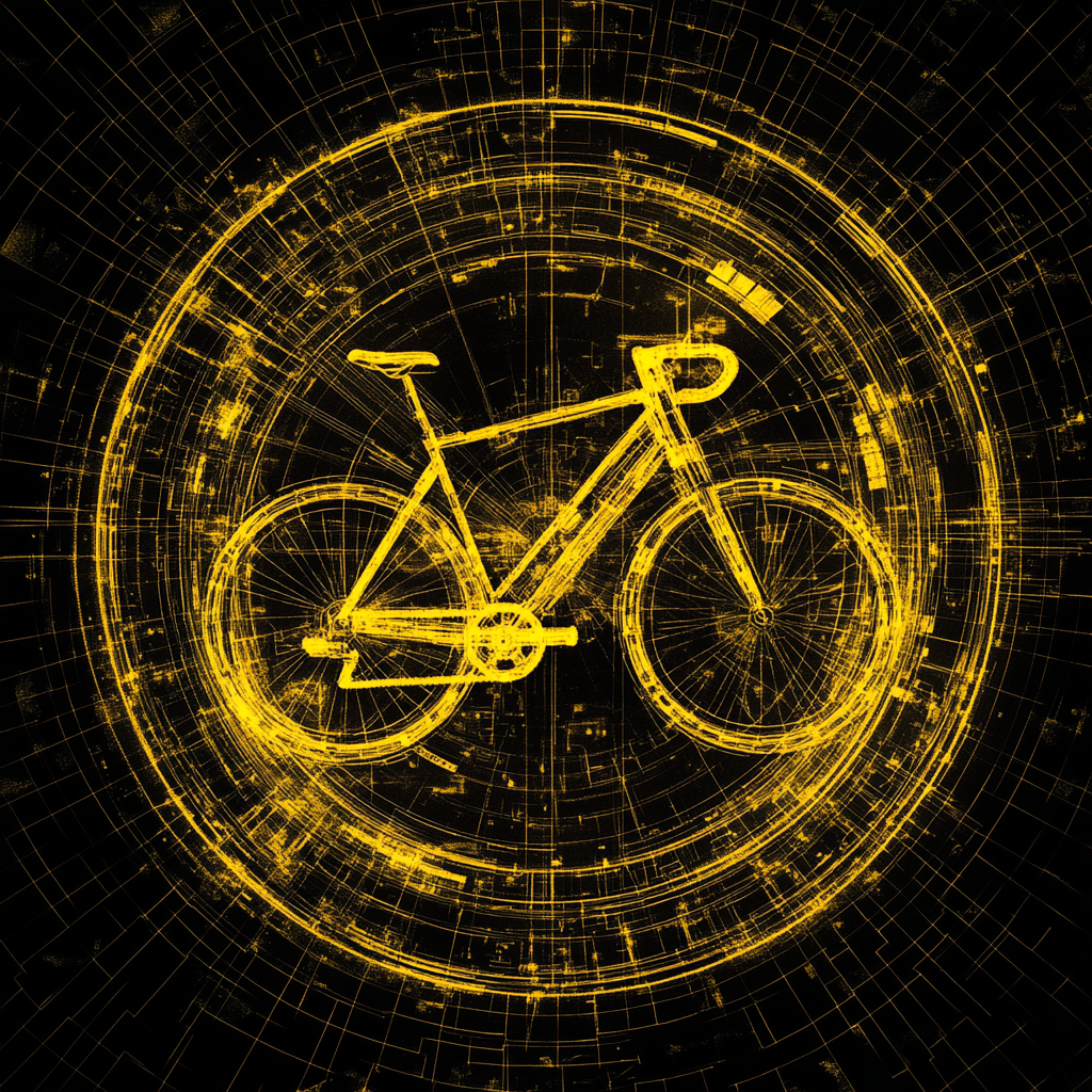 High-res image of running bicycle in yellow & black.