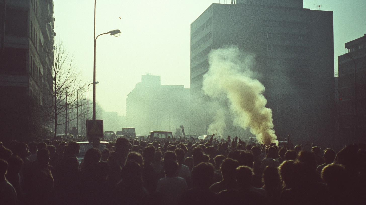 Hippie Celebration on East Berlin Street in 70s