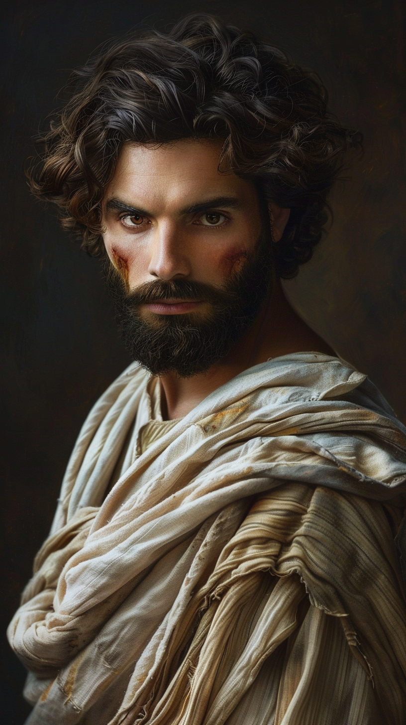 Historically accurate Middle Eastern Jesus with olive skin.