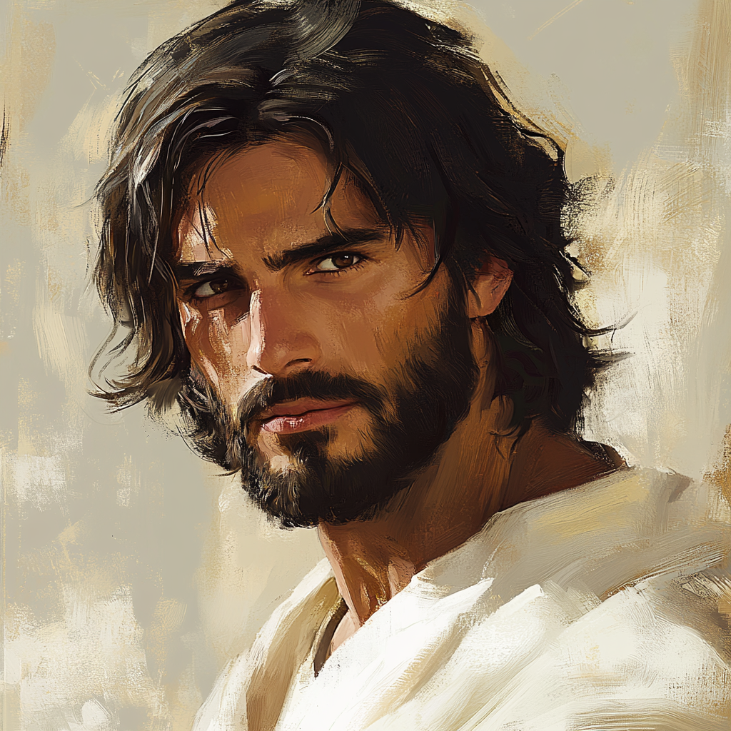 Historically accurate depiction of Jesus with humble attire.