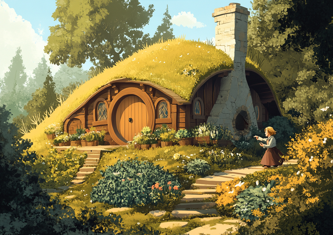 Hobbit House with Porch, Tai Chi, and Garden