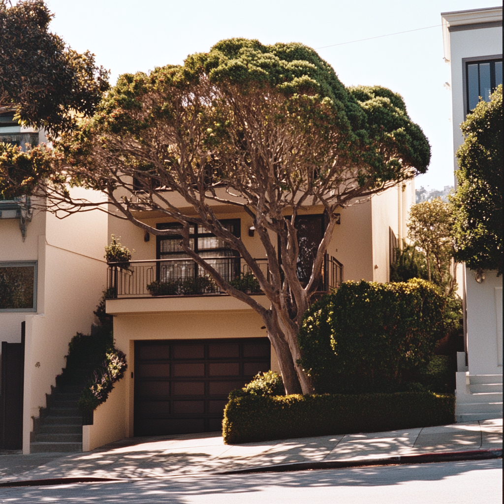 Home in San Francisco 80’s neighborhood, sunny day.