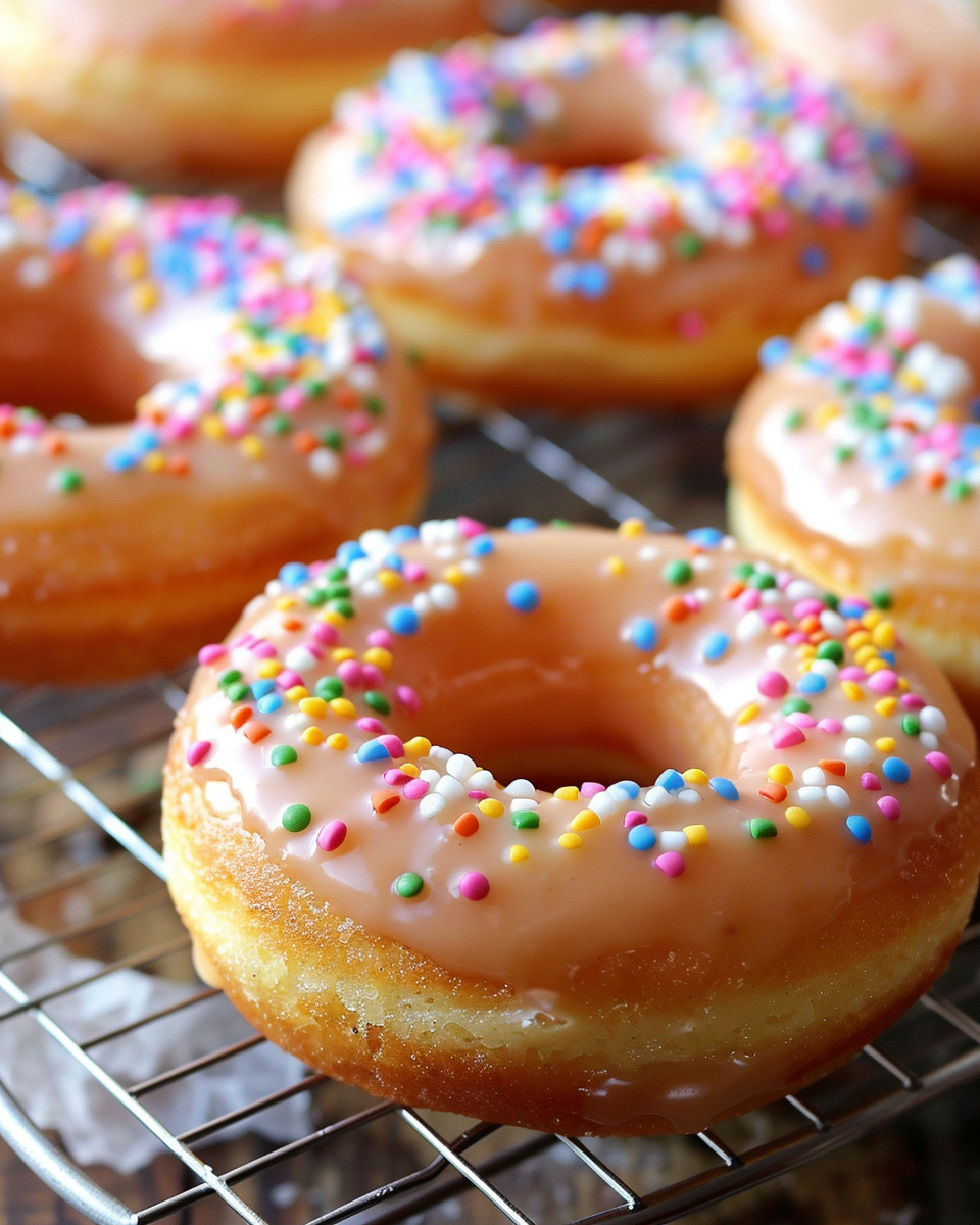 Homemade Krispy Kreme Doughnuts with Glaze and Nutmeg