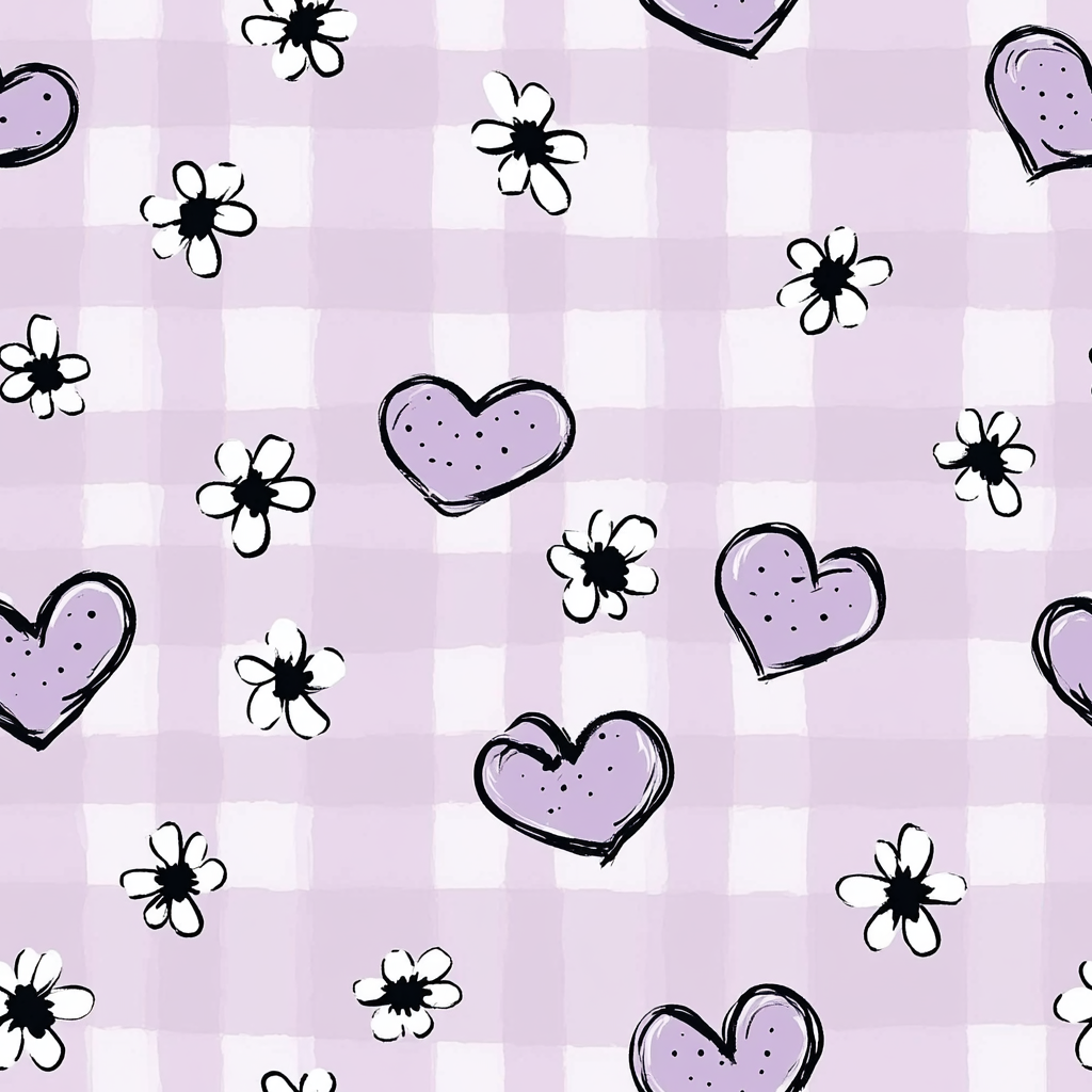 Houndstooth Hazelberry Seamless Pattern Baby Heart Vector Illustration