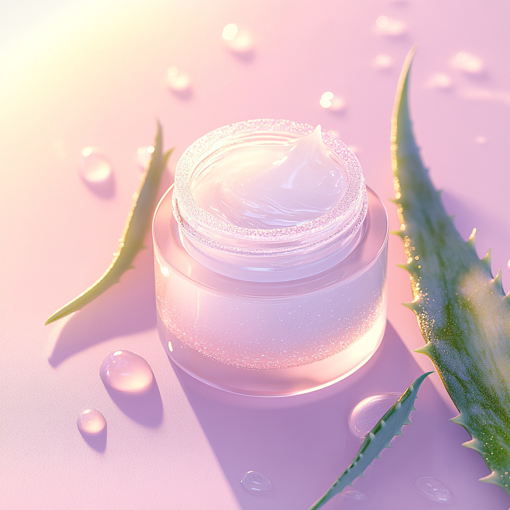 Hydrating Face Cream in Pastel Background