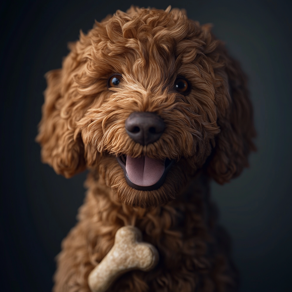 Hyper Realistic Golden Doodle with Beautiful Hair