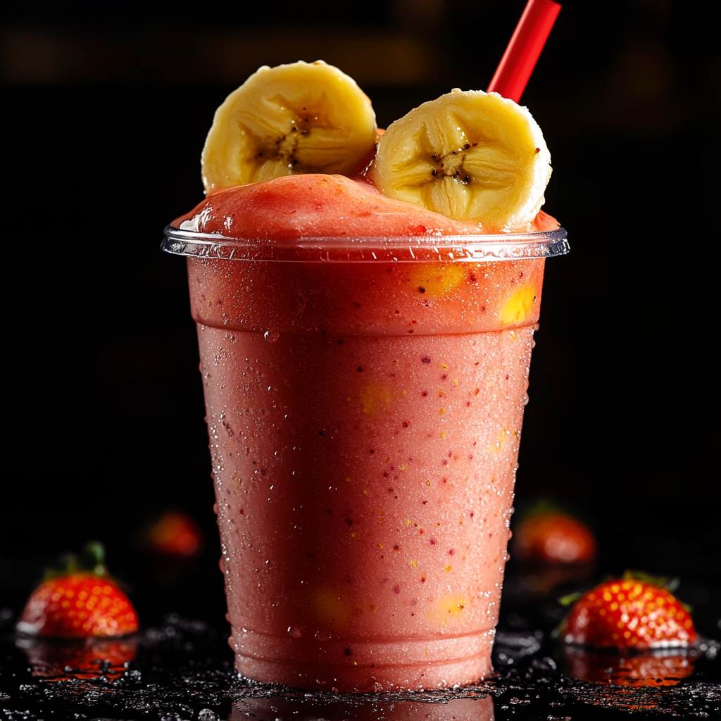 Hyper-realistic 16K Strawberry Banana Smoothie Photo 