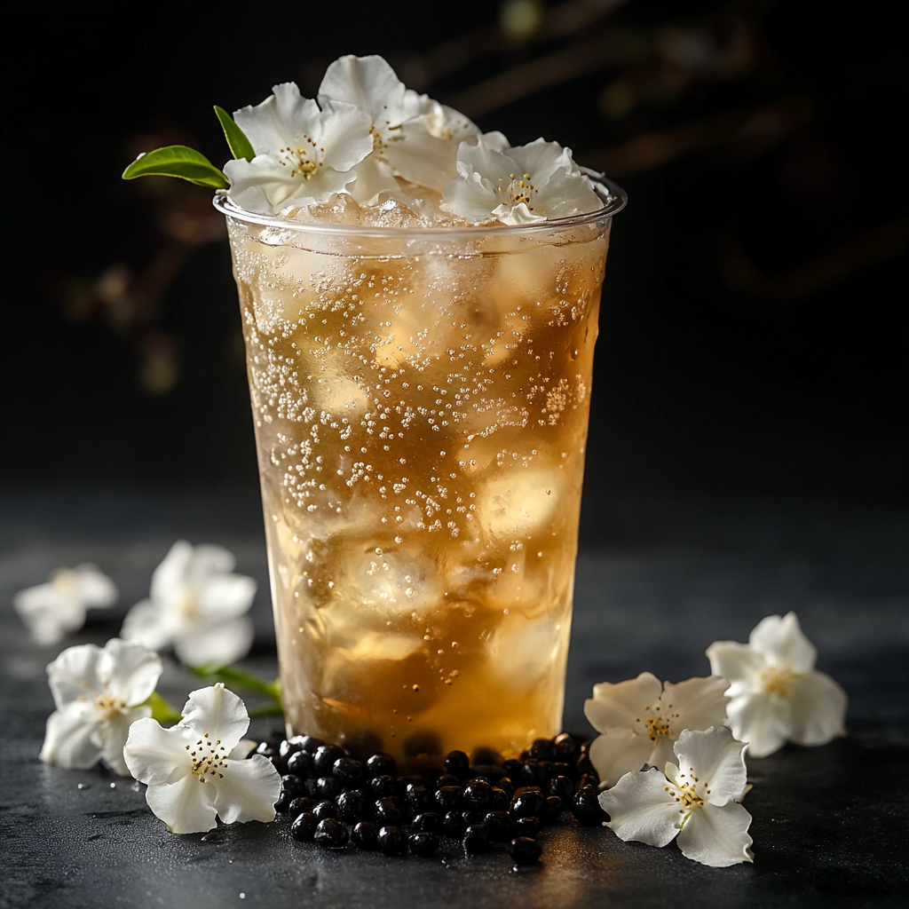 Hyper-realistic Jasmine Iced Tea 16K Photo