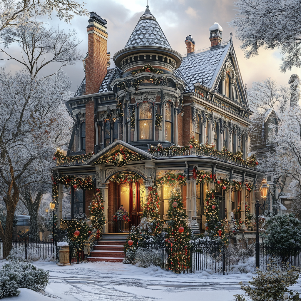 Hyper realistic portrait of Victorian Regency Era home.