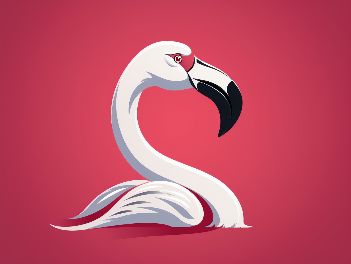 Minimalistic Flamingo Head Logo