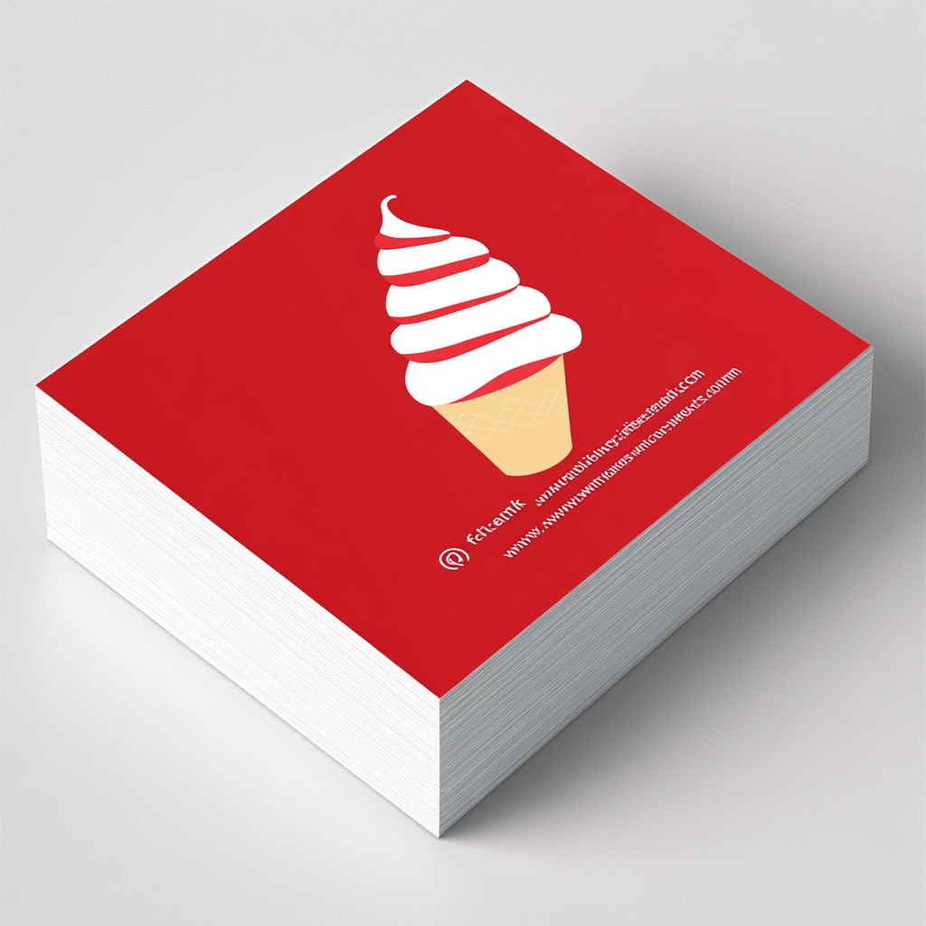 Ice cream truck business card: minimalist, professional design.