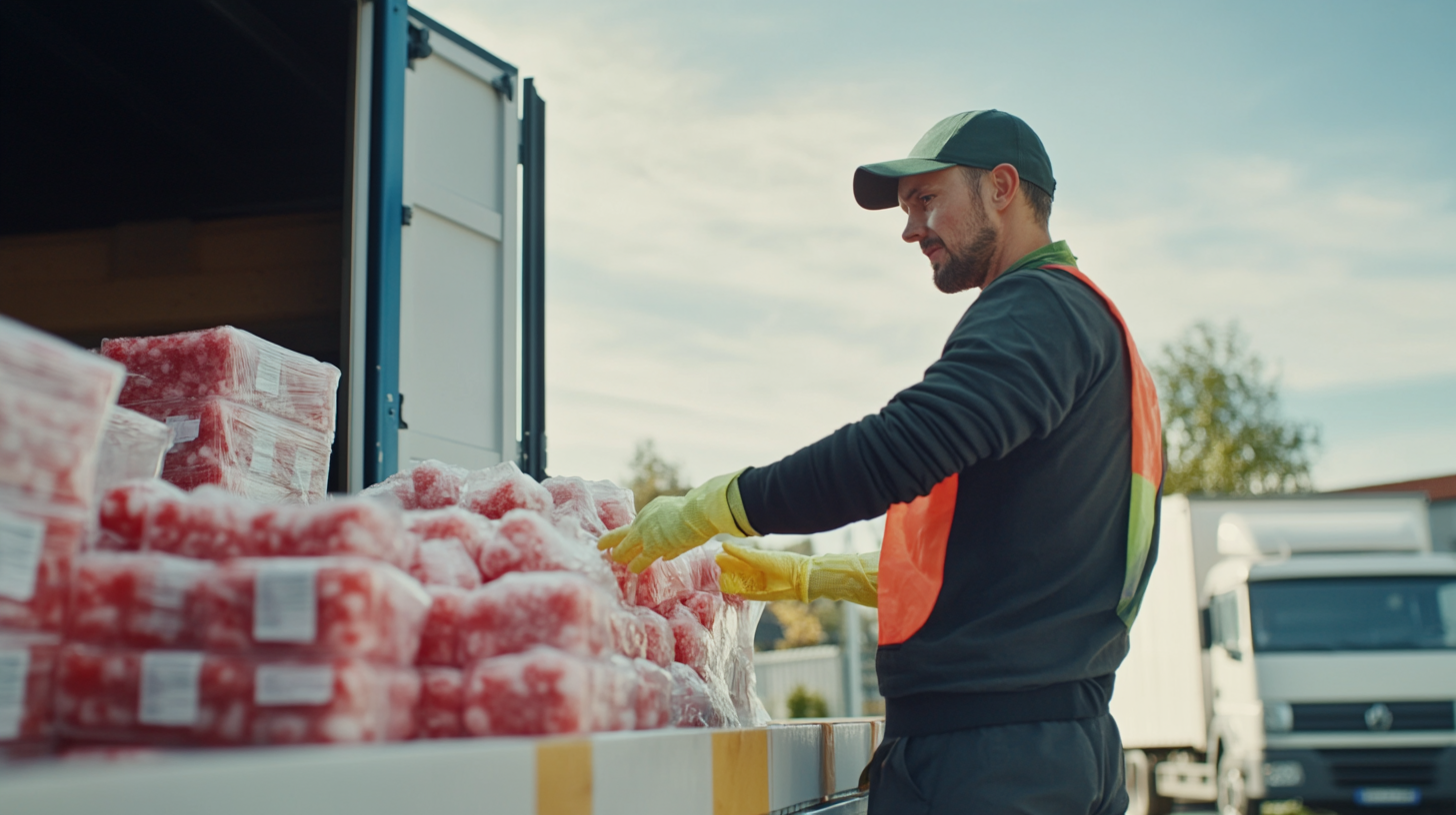 Ice lollies delivered outdoors, process shown in detail.