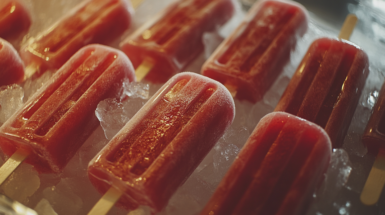 Ice lollies packed and delivered in 4k documentary.