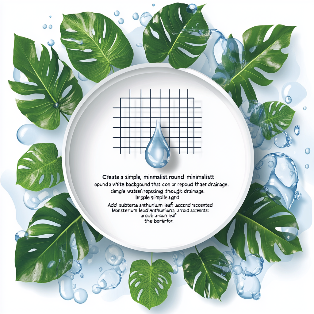 Icon symbolizing efficient drainage with water drop and leaves.