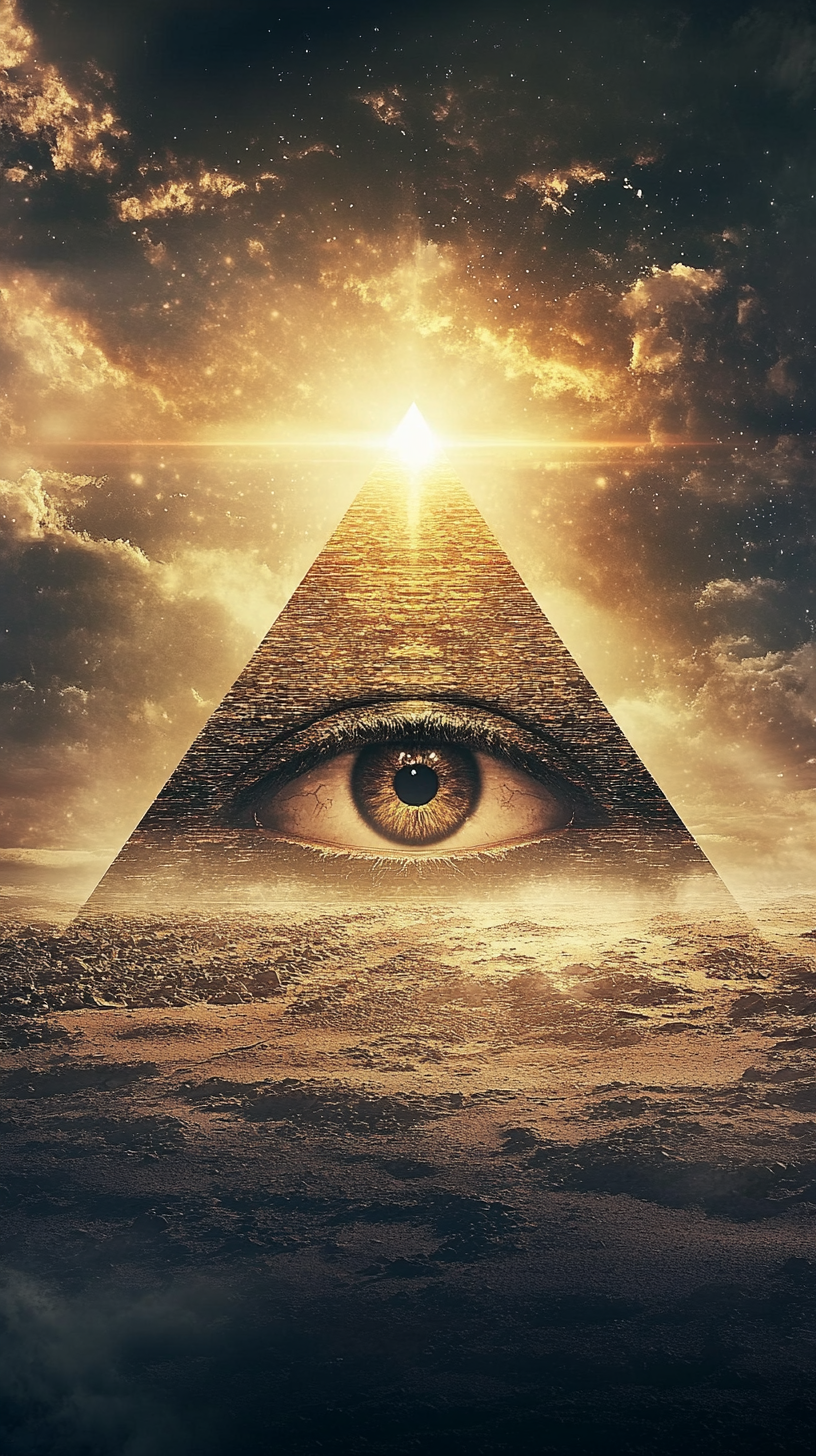 Illuminati Symbols: Pyramid, Eye, and Triangle, Raw Style