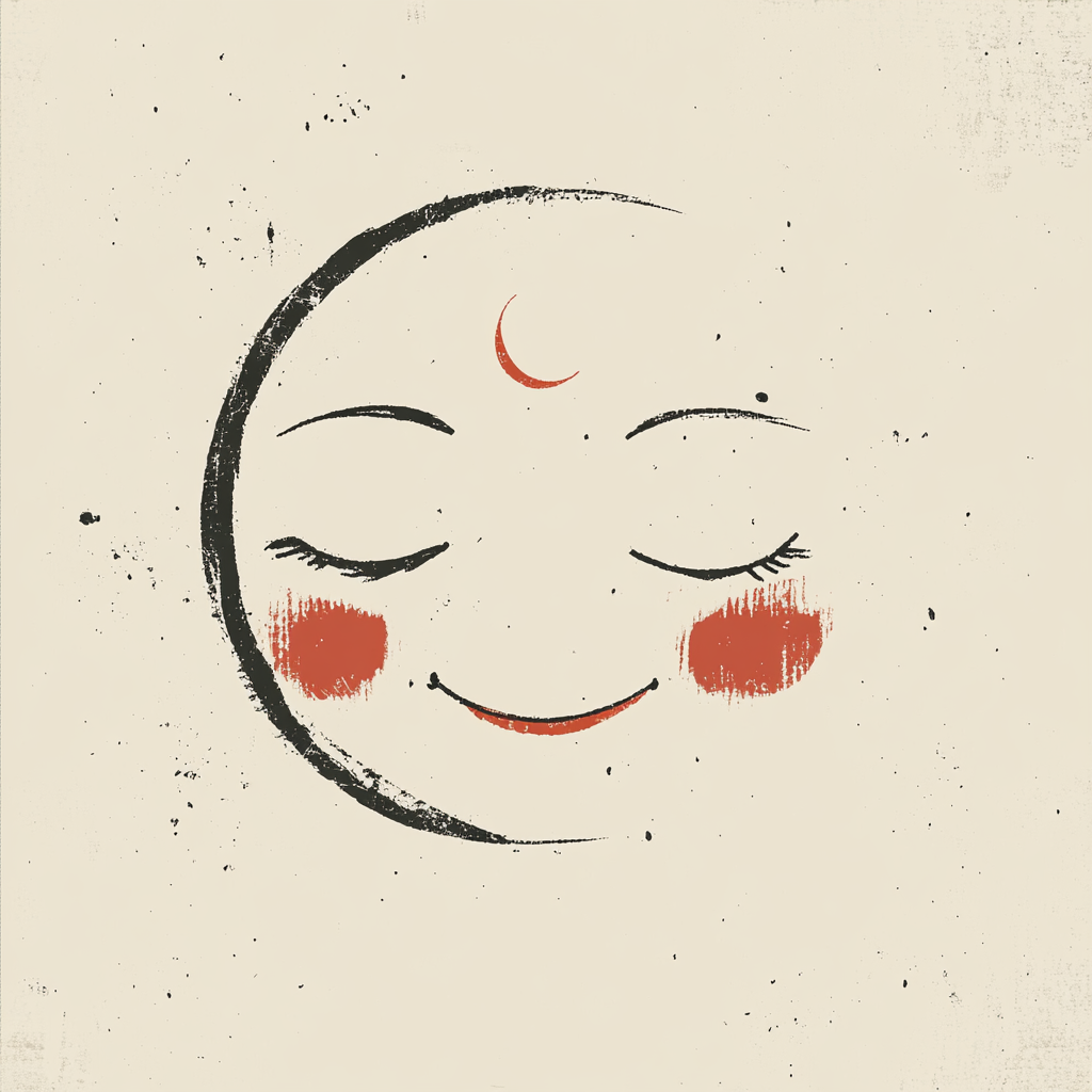 Illustration of a peaceful face in minimalistic style