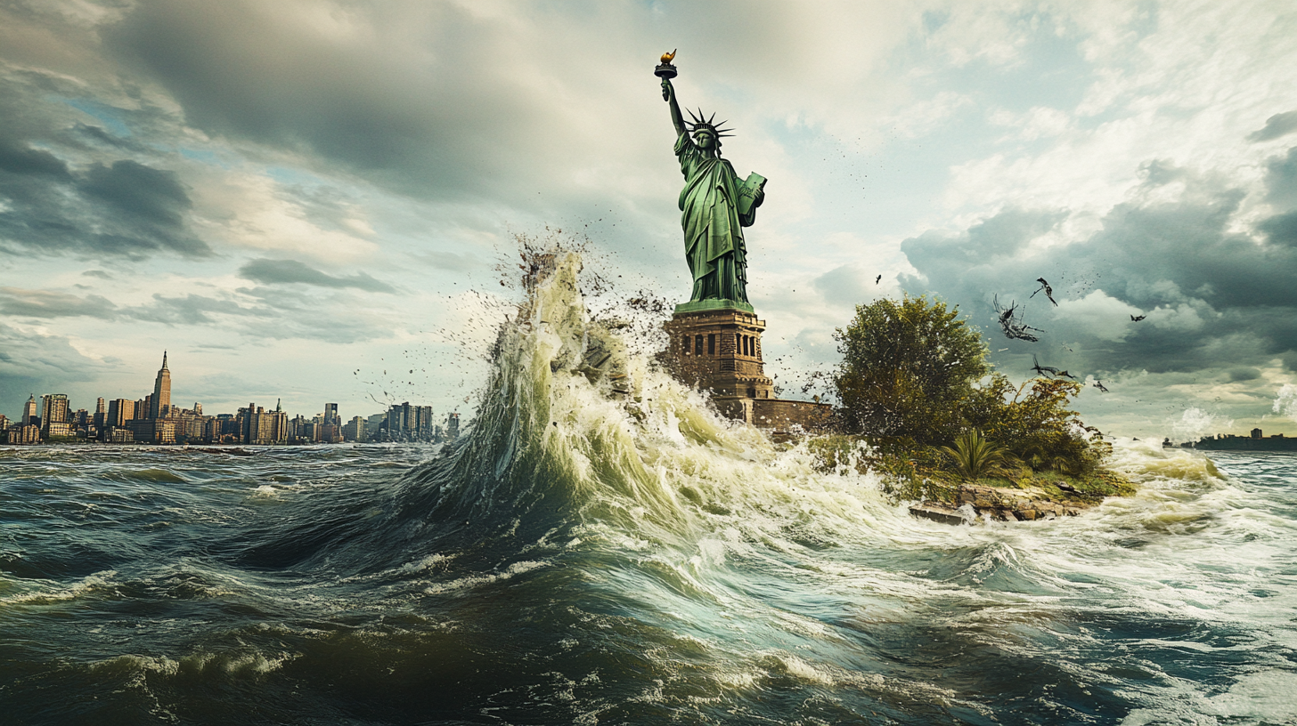 Image of Broken Statue of Liberty in detail.