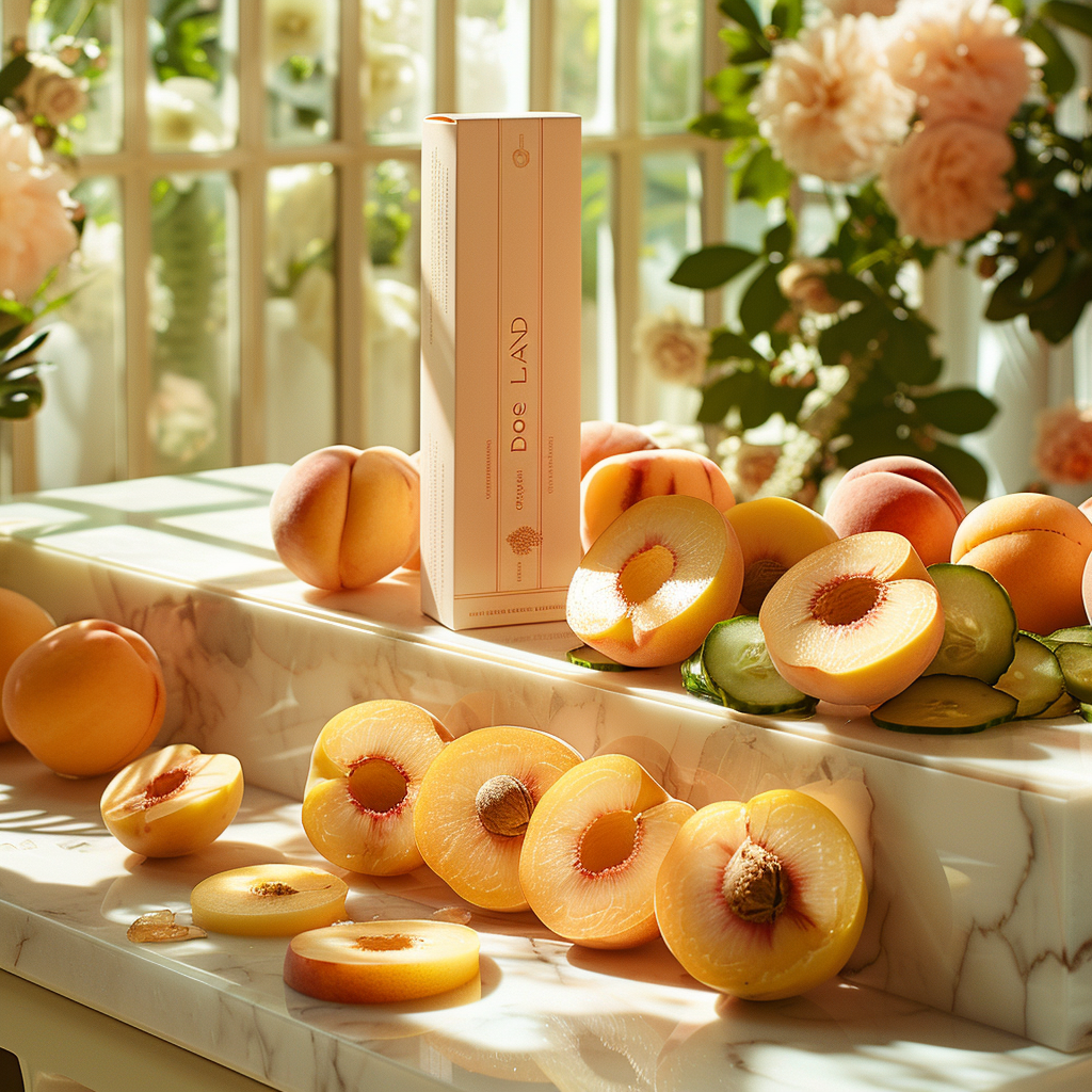 Image of Peach and Cucumber ad campaign backdrop