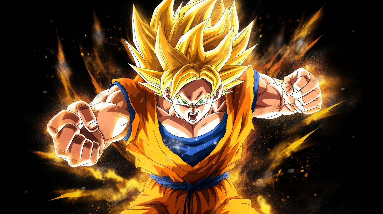 Image of Super Saiyan Goku in dynamic pose.