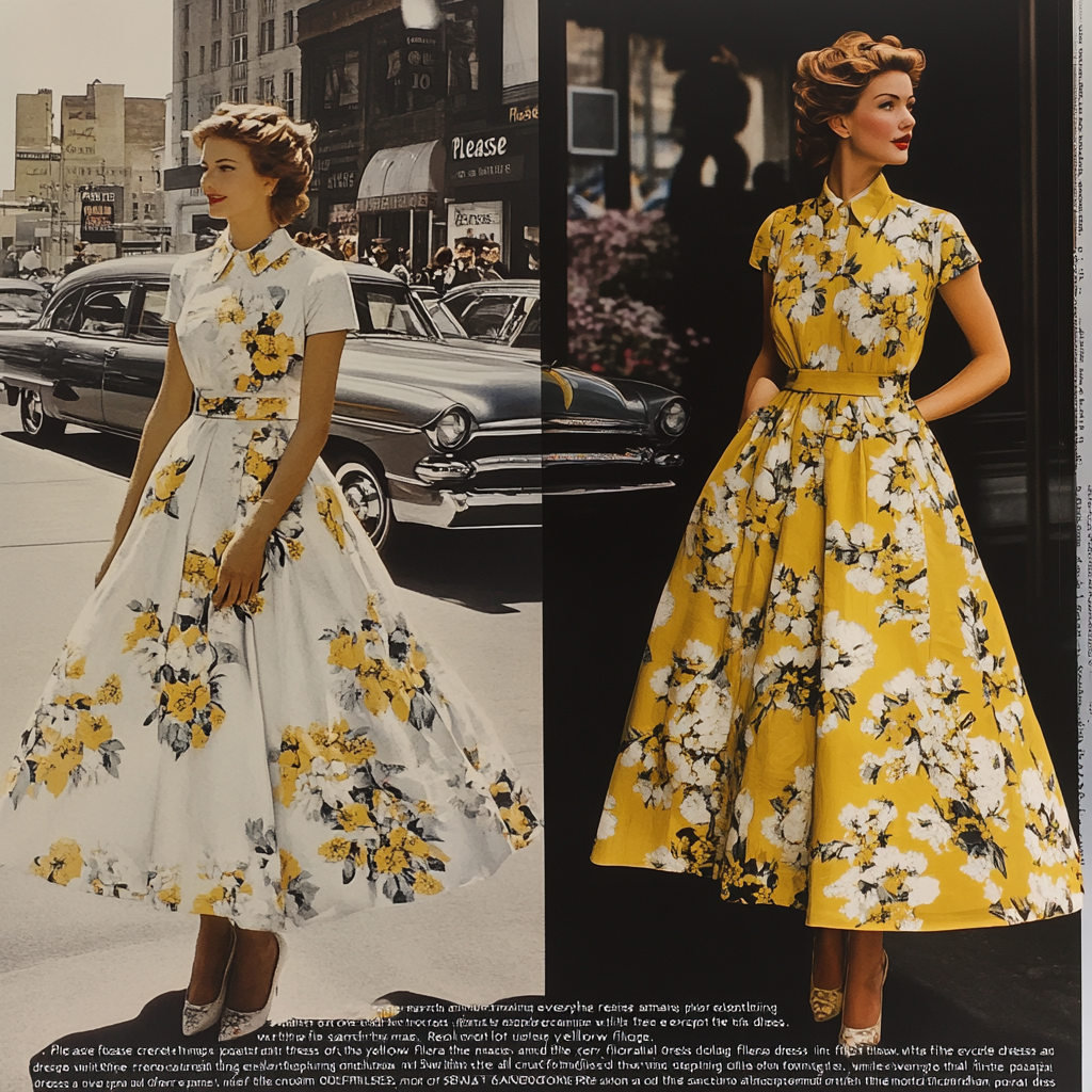 Image of White Floral Dress Changed to Yellow