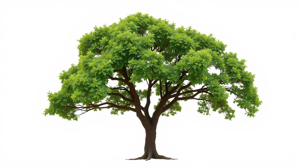 Image of tree on white background - realistic and simple.